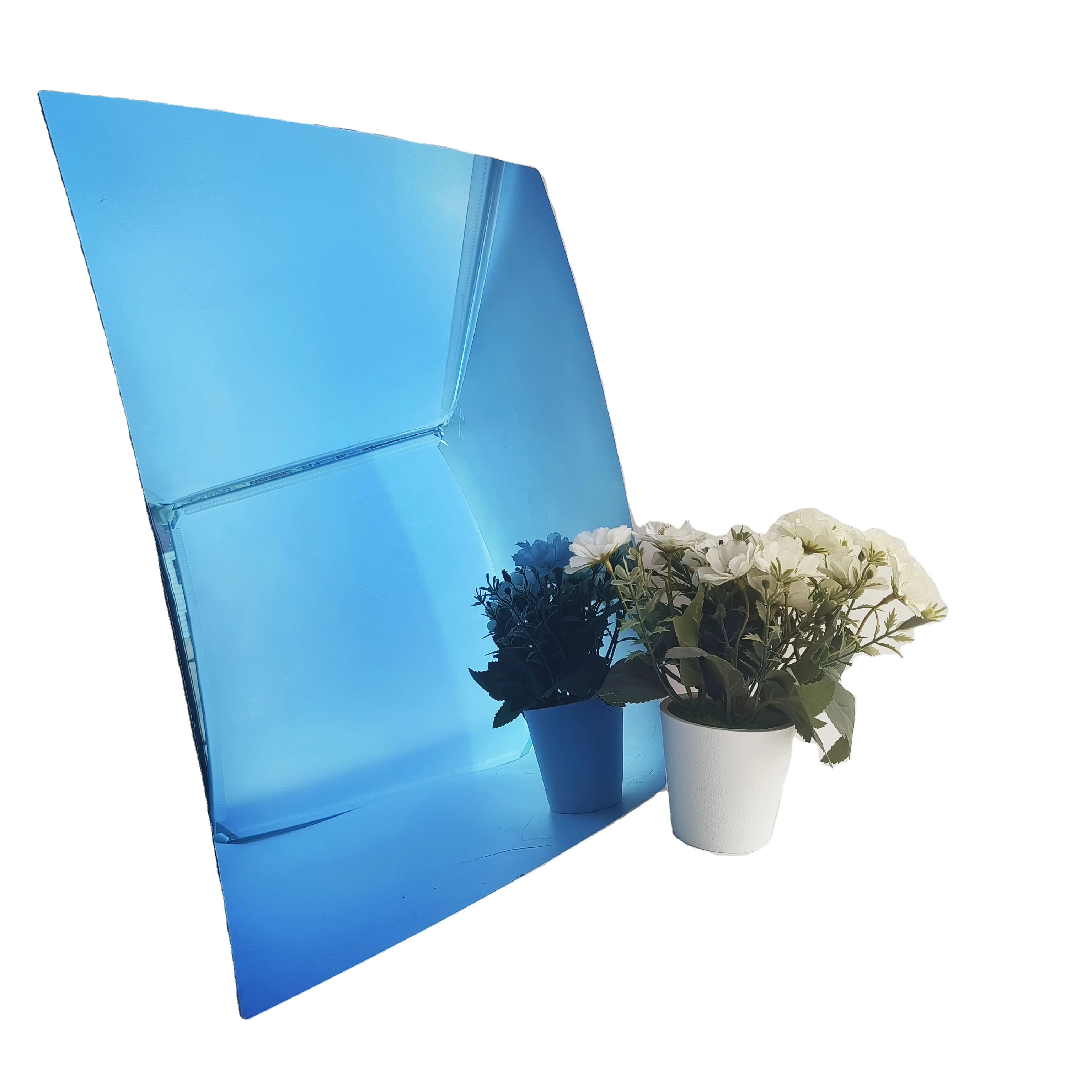 Custom small size car Rearview Side Mirror/Rear mirror for blue chrome car mirror glass