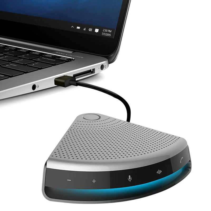 wireless  portable usb conference room microphone 7-10h battery 2000mah 5m pickup 360 conference microphone speaker