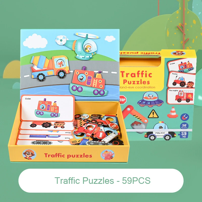 Magnetic Jigsaw  Puzzle Toys Kids Game Paper And Puzzles