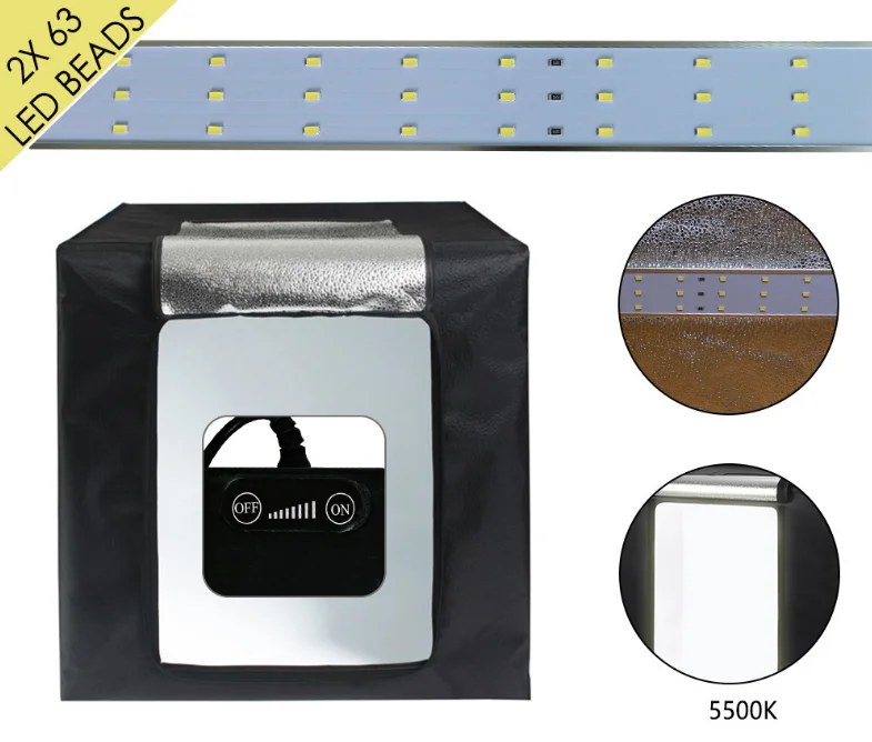 2020 professional 60cm mini led foldable soft fill portable simple product still life light with bracket camera Photo studio box