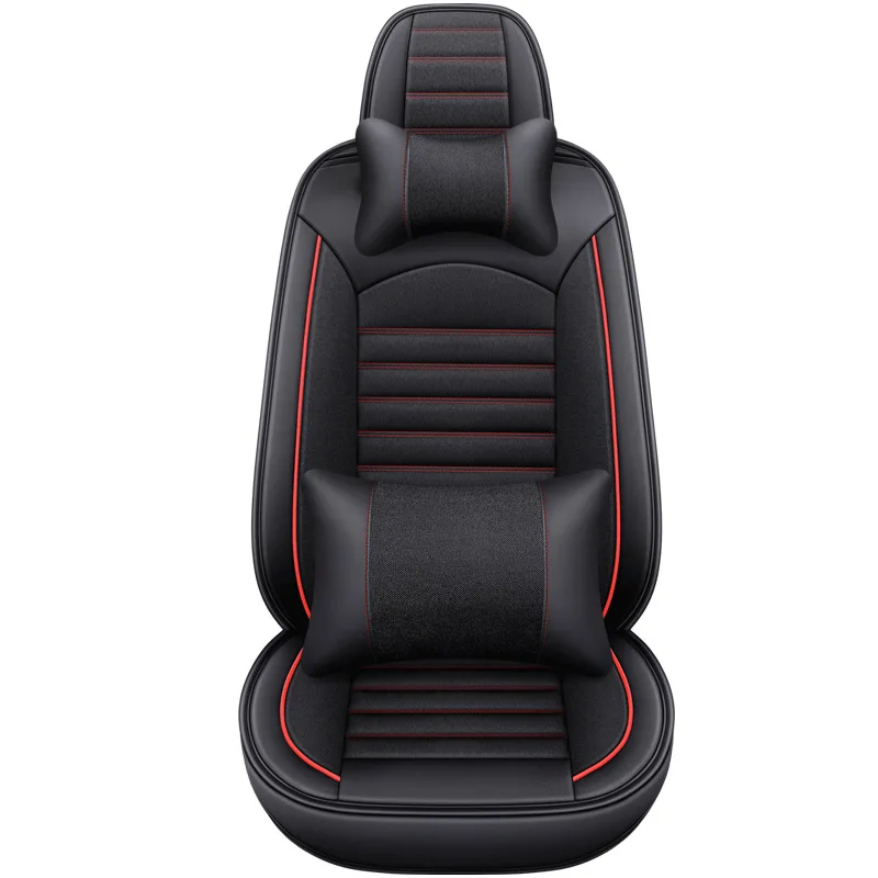 Customized Auto 9Pcs Black Front and Rear Leather Seat Covers Universal Full Set Luxury Car Seat Covers For Toyota Camry