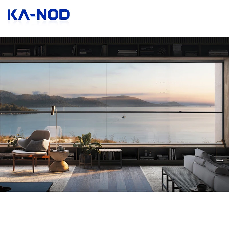 Customized Aluminium Glass Vertical Sliding Windows Electric Lifting Window