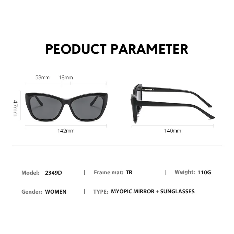 2024 New Summer Fashion Women Customized Brand Designer Ce Cat.3 Uv400 Polarized Cat Eye Sunglasses