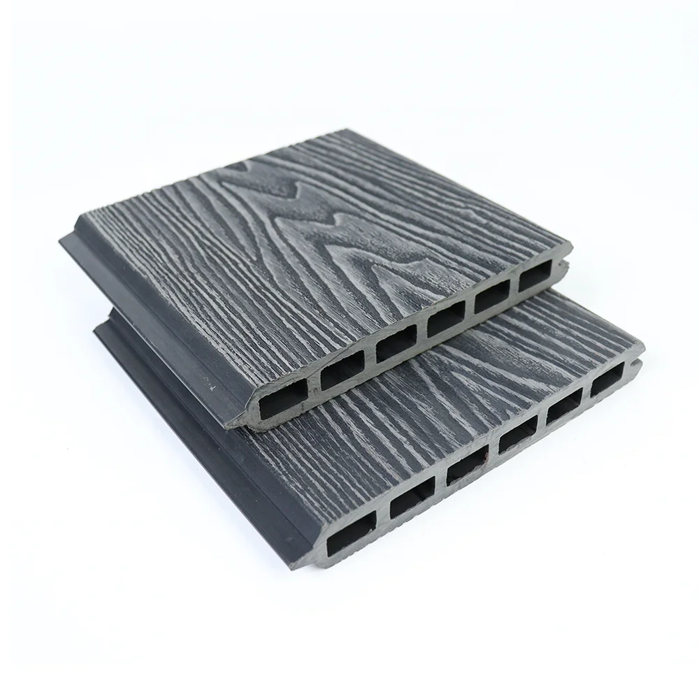 Eco-friendly 3D Embossed outdoor house garden decorative  Wood Plastic Composite WPC Fence