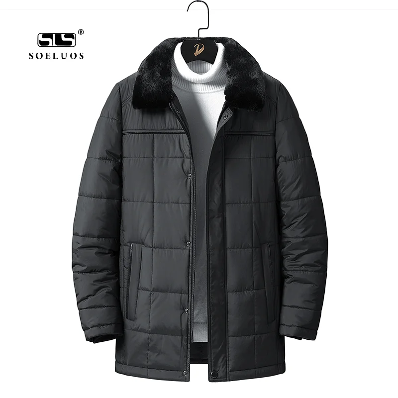 Hot Selling EU Size Long Quilted Padding Puffer Wind Breaker Jacket Winter Overcoat With Fur Collar