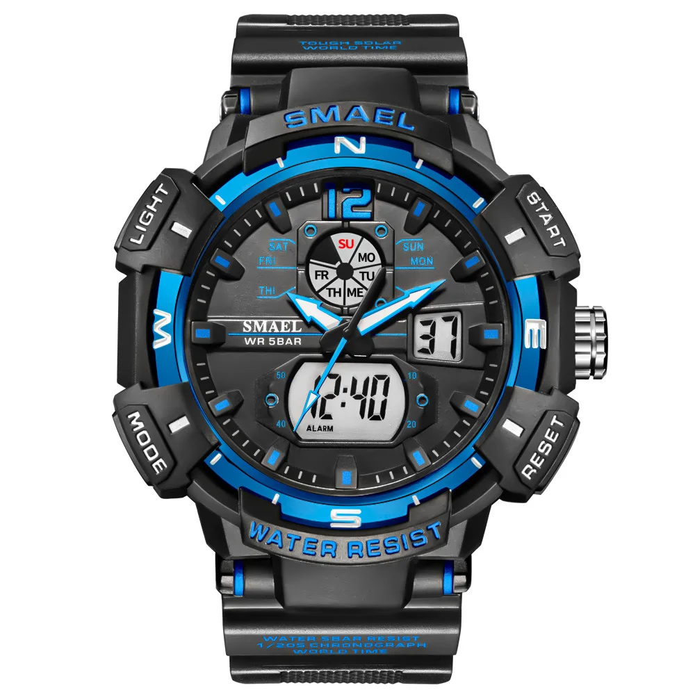 SMAEL new model 8045 cool men watch plastic analog digital Reloj led sports watch