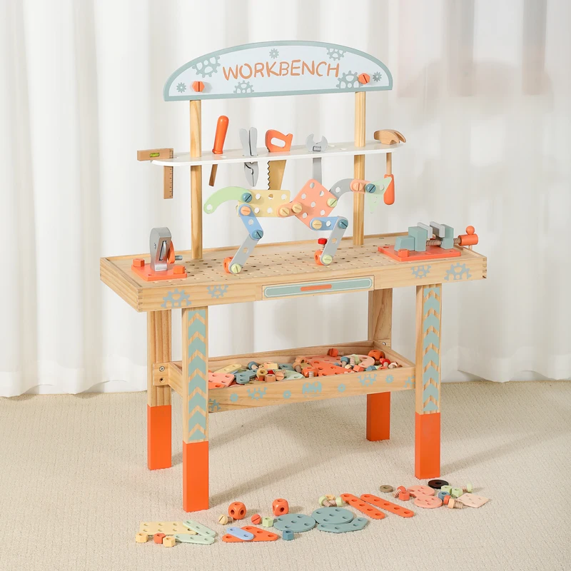 Pretend Play Toy Toddler Hand Skill Exercise Workbench and Tool Box Toy Set Tool Bench Toy for Kids