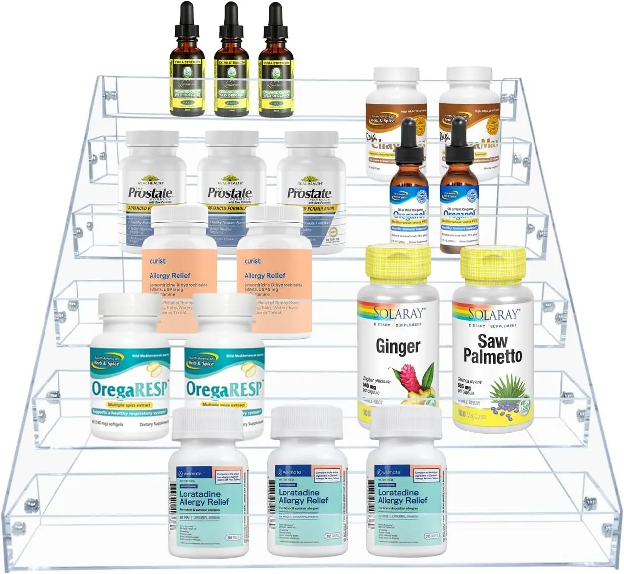 Jihong Wholesale Acrylic Storage Rack Trapezoidal Design Display Rack Suitable For Supermarket Cosmetics Display Customizable