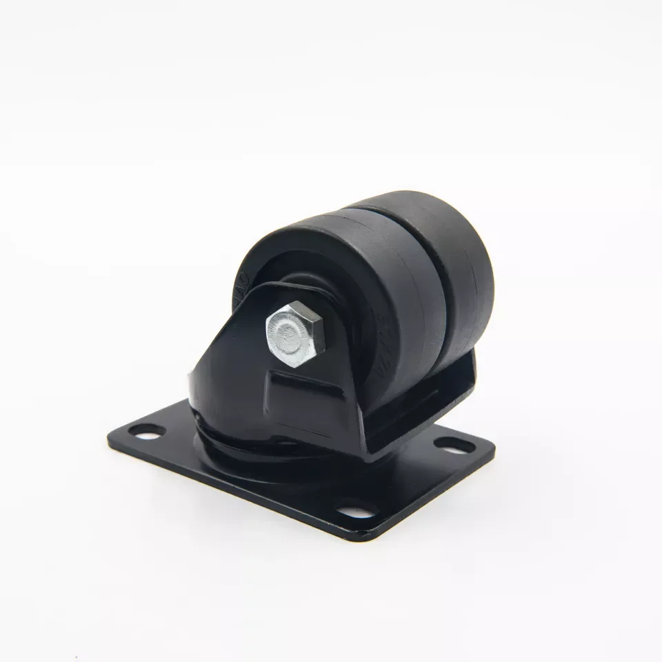 Two-wheel Nylon Flat Bottom Rubber Wheel Caster 6 Inch Universal Industrial Caster Wheels