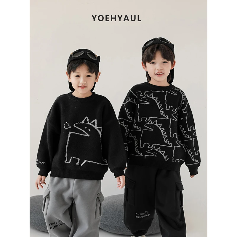 YOEHYAUL Thickened Children Winter Set For Kids Hooded Cotton Vest Outer Wear New Kids Clothing Sets For Boys