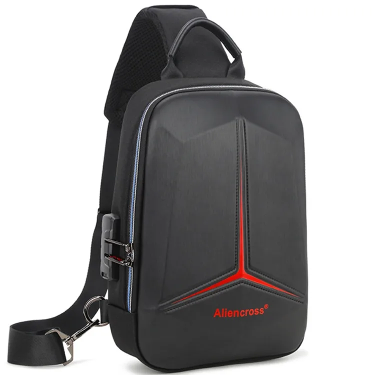 Factory Waterproof Red Women Chest Bag For Lady Shoulder Crossbody Side Backpack AntiTheft Messenger Sling Daypack With Usb Port
