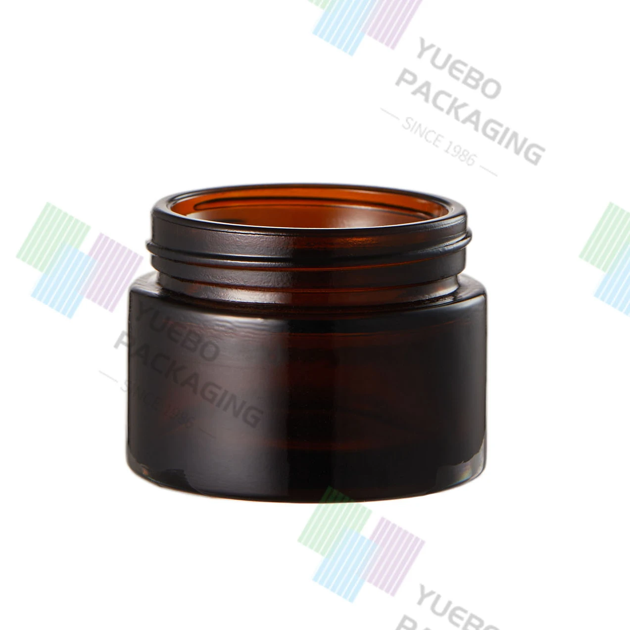 Amber Cosmetic Glass Jar with Lid 20ml for Eye Face Cream Skincare Moisturizer Packaging Use for Mascara