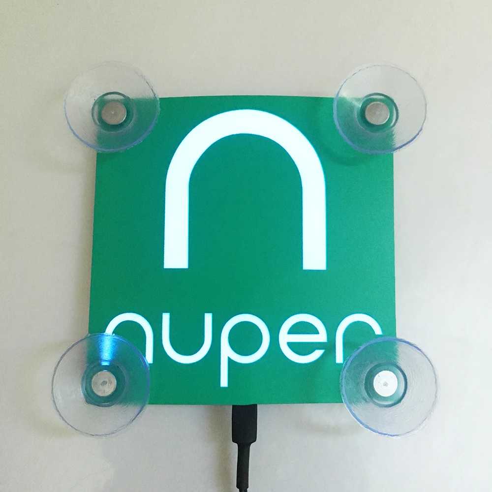 Совместное использование автомобилей знак EL Светящийся логотип наклейка наклейки, высокий свет автомобиля стикер с присоской съемный для Rideshare драйвер