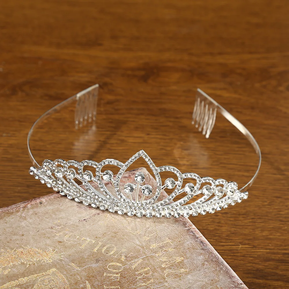 Wholesale Crystal Rhinestone Bride Tiara Party Hair Accessories Princess  Wedding  Bridal Tiara Crown with Comb