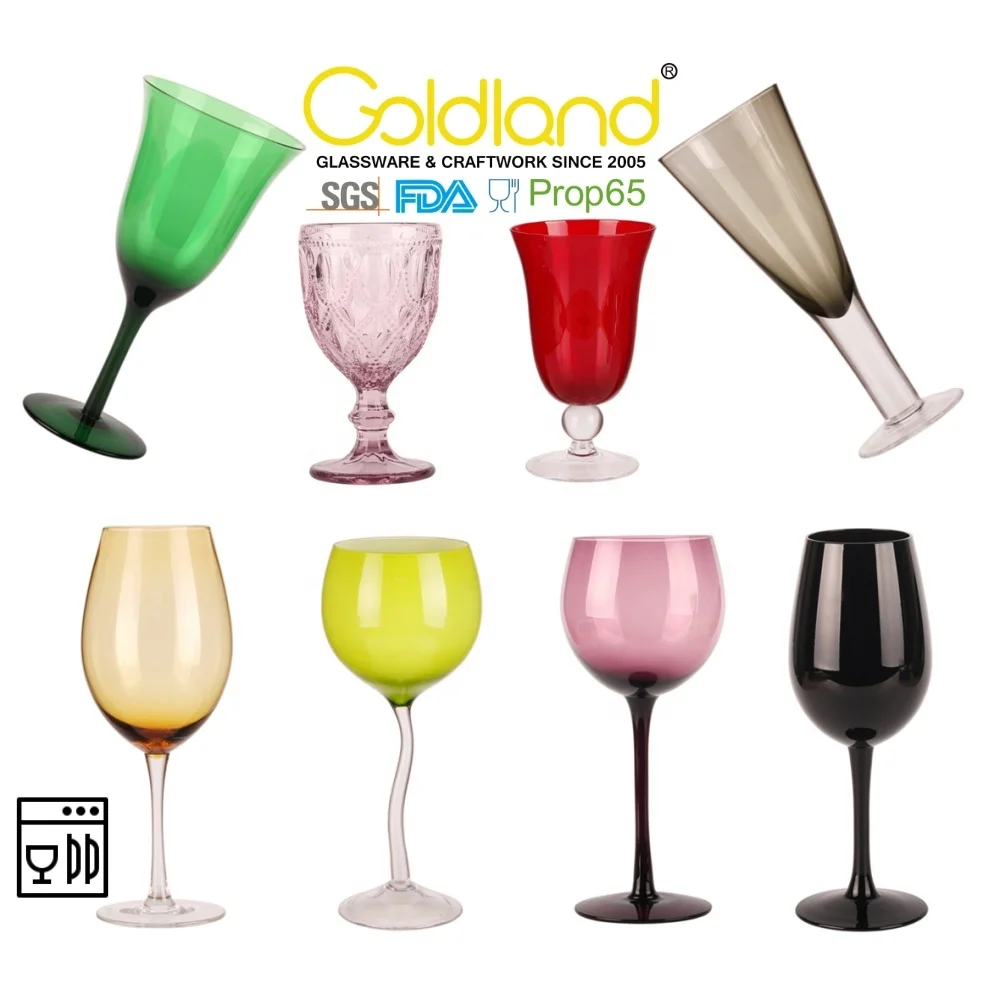 Custom Stemmed Wine Glass Colored Spray Painted Wine Glass Goblet Creative Hand Painting Red Wine Glasses