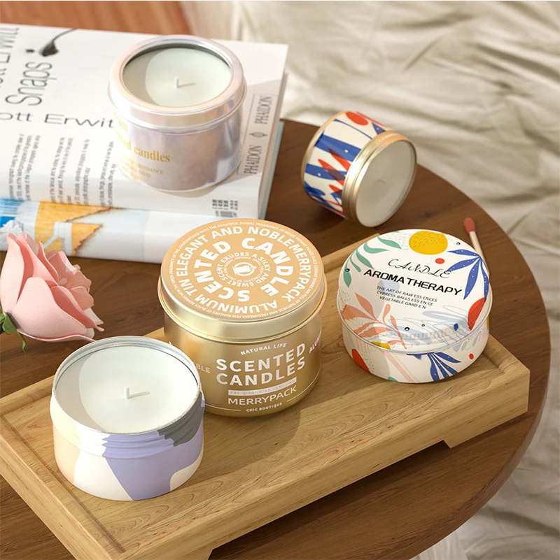 Алюминиевая круглая свеча с логотипом на заказ жестяные банки крышкой 1 унция 2 унции 3 6 унций 7 8 металлический контейнер для свечей