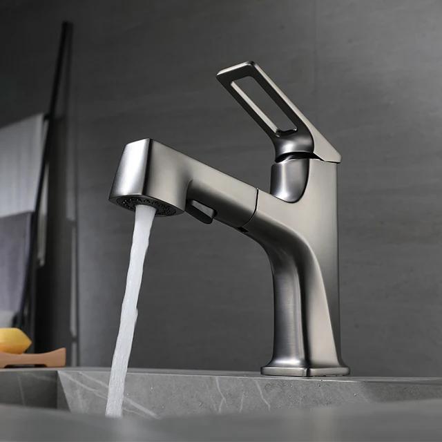 Grey Basin Faucets Bathroom Basin Water Wash Basin Zinc clad copper Faucet Water Tap