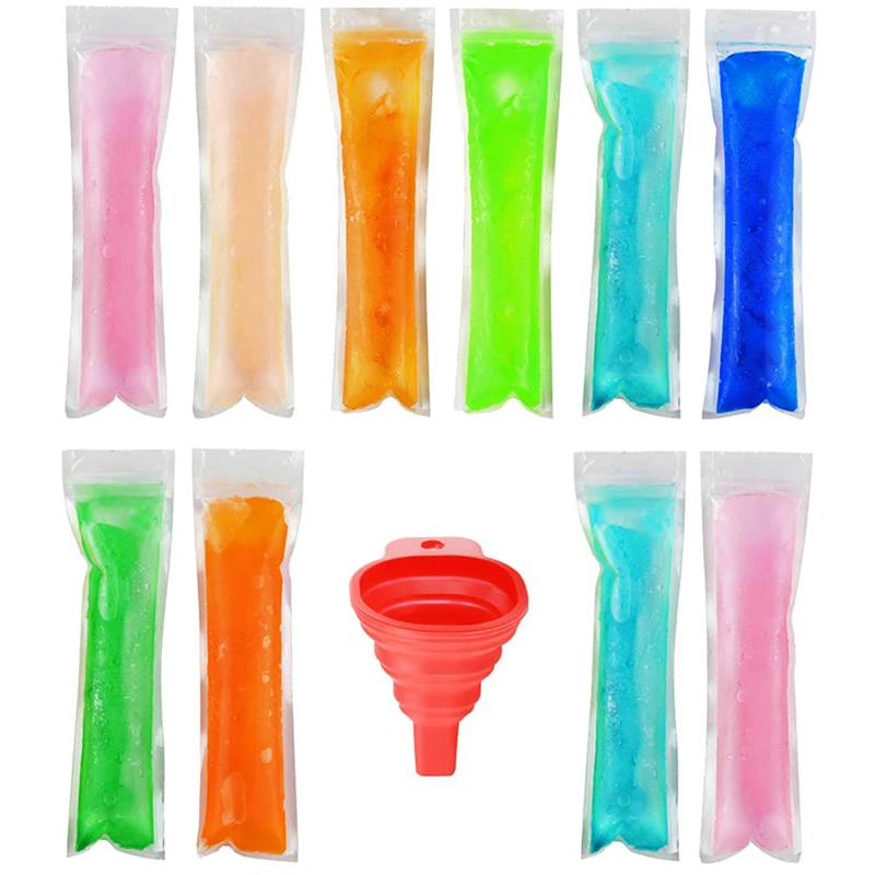 Custom Design Transparent Ldpe Plastic Ice Popsicle Healthy Snacks Yogurt Juice Fruit Smoothies Ice Mold Bags For Ice Cubes