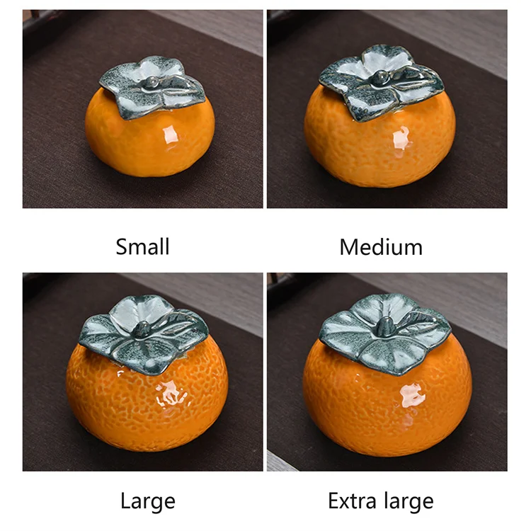 Harmony Wholesale Portable Food Container High Quality Fruit Creative Orange Tea Cans Ceramic Storage Jars