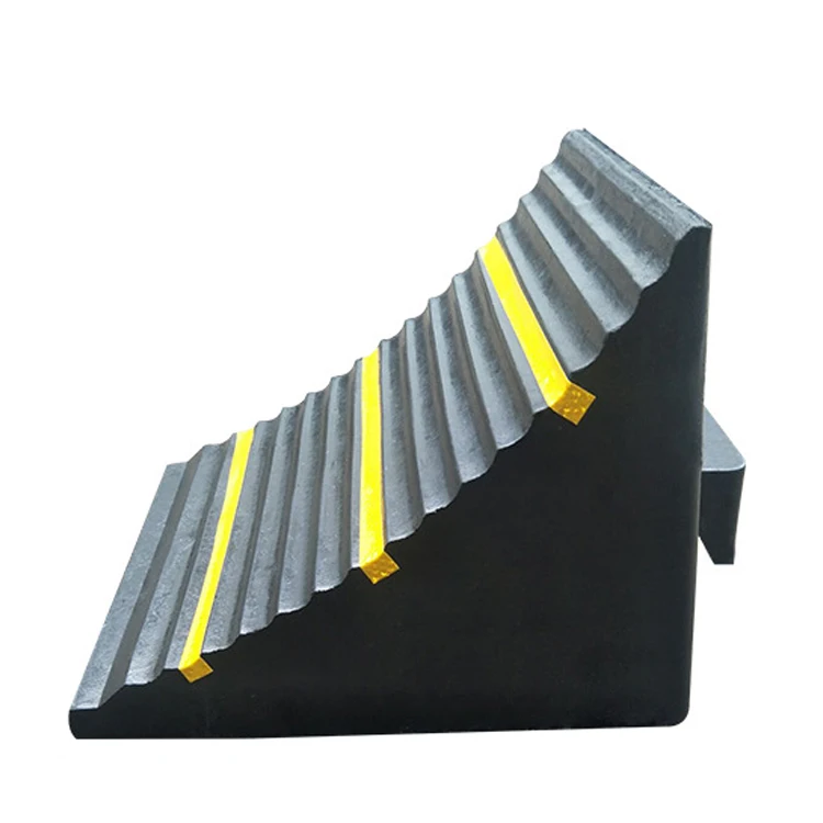 Vehicle Black And Yellow Rubber Truck Wheel Chock Car Stopper For Parking And Loading Sale