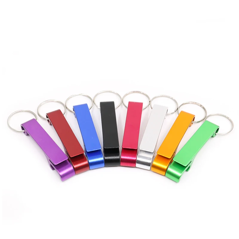 Free logo Mini aluminum alloy bottle opener keychain beer bottle opener key ring