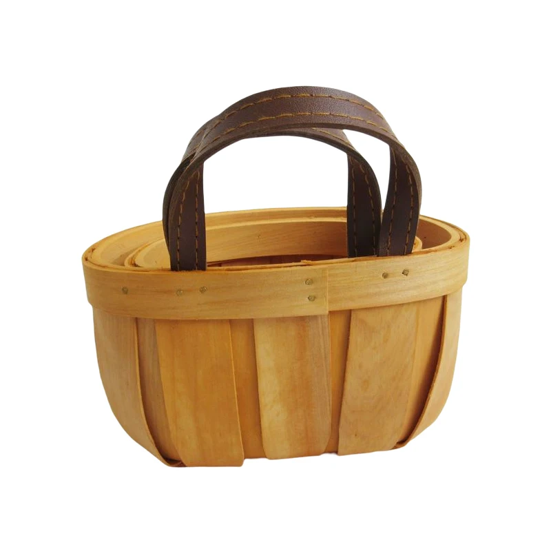 Fashion Customized Woven Craft Basket Multifunction Wood Weaving Living Room Storage Basket