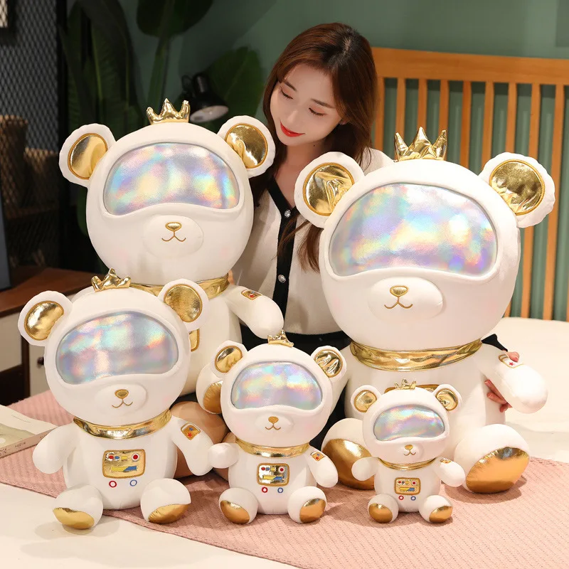 New Design Vivid Astronaut Teddy Bear Toy Hot Lovely Space Bear With Backpack Doll Creative White Teddy Bear Bag With Chain