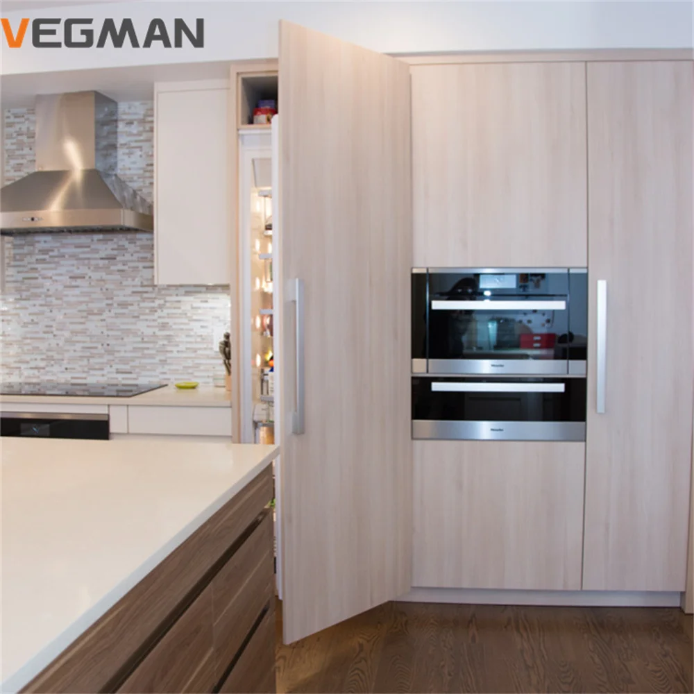 small home kitchen cabinet custom smart solid wood material lacquer kitchen cabinet with glass doors