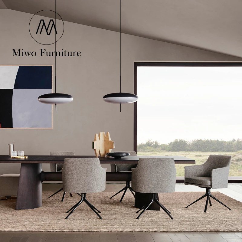 Wholesale modern 360 rotating upholstered armchairs Living room dining room armchairs study studio office chairs