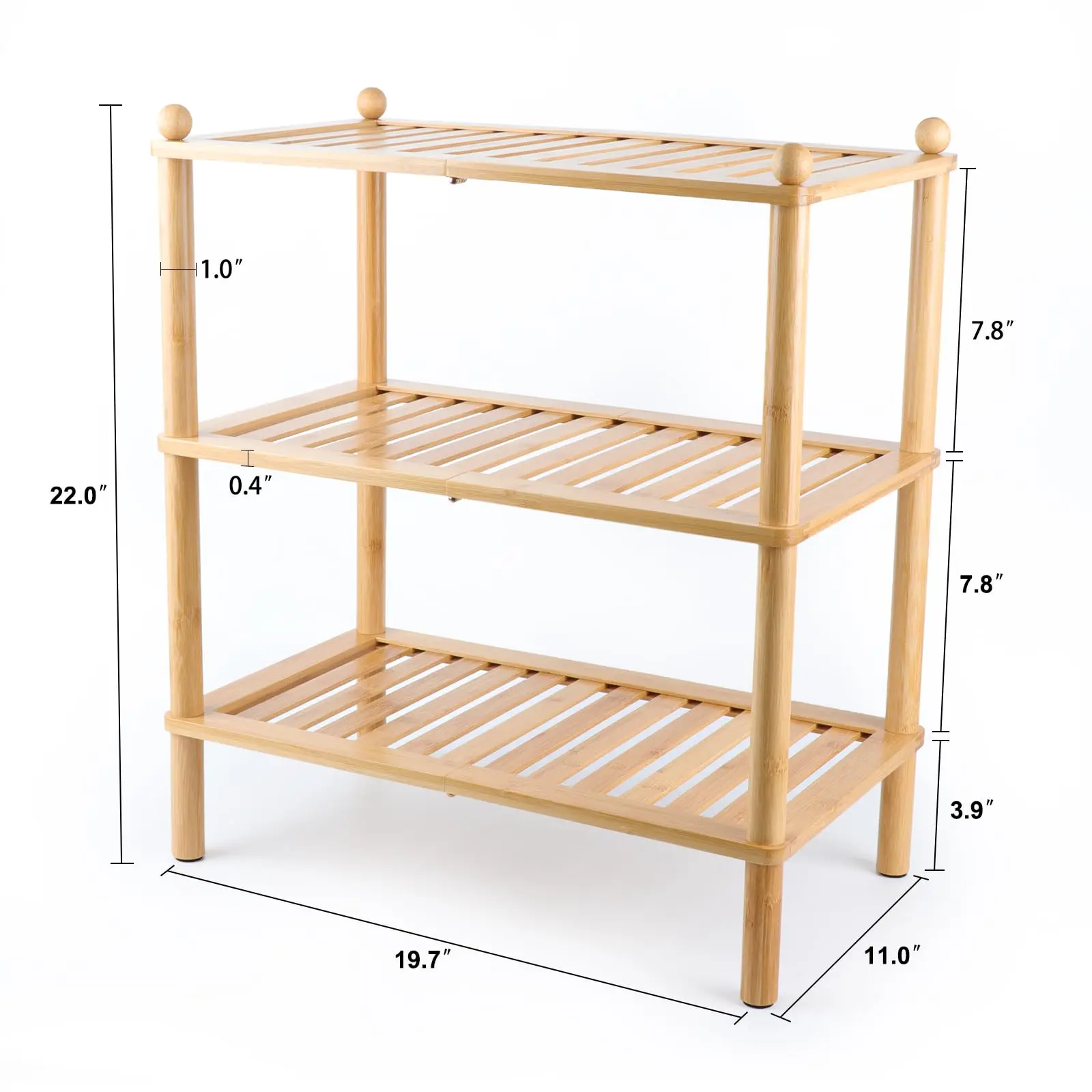 Multifunctional Bamboo Shoe Shelf 3 Tier Stackable Bamboo Plant Stand Shoe Rack Storage Organizer