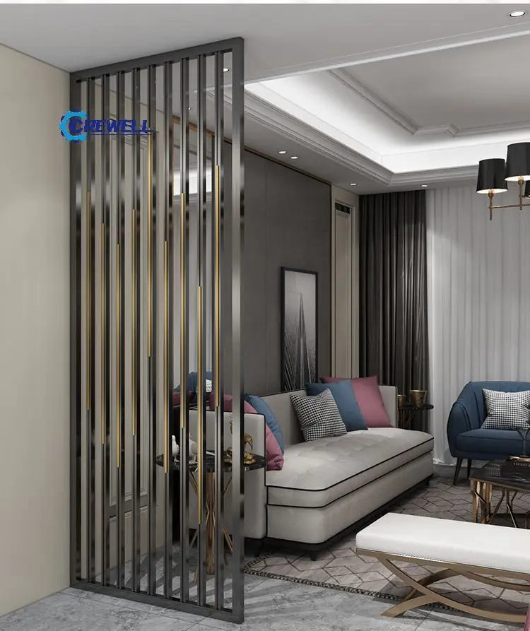 Chinese manufacturer moveable classy glass partition newest luxury powder coating room divider for villa