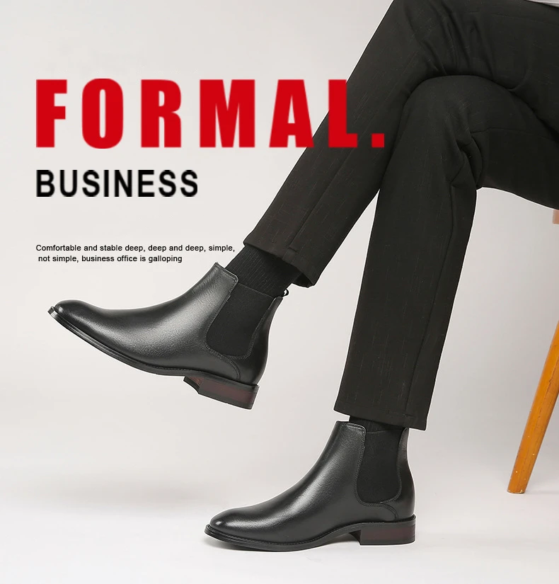Men Wedding Suit Shoes Sepatu Mens Leather Business Shoes Comfy Chelsea Boots for Men