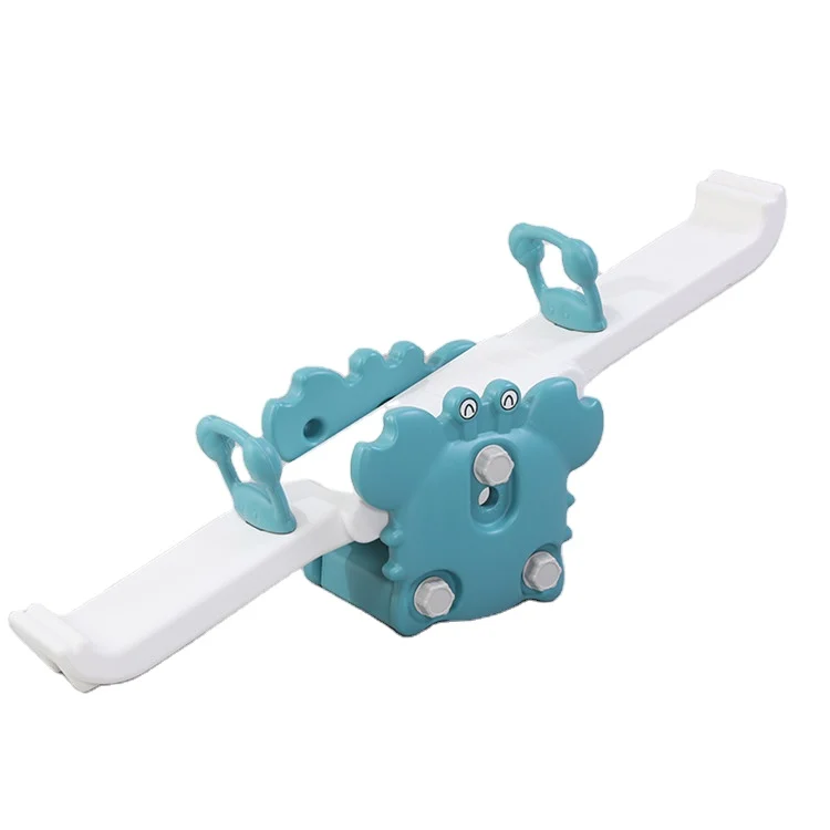 Hot selling eco-friendly children plastic playground equipment lovely kids crab double seesaw