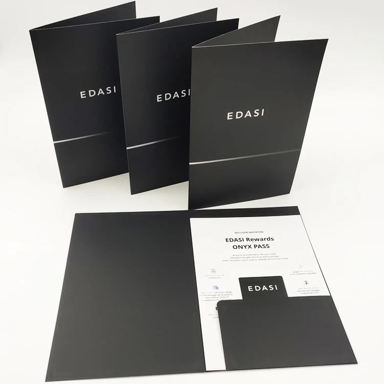 Wholesale Custom A5 Cardboard Folders Offset Printed Paper Presentation for Brochures and Leaflets with Logo File Folder