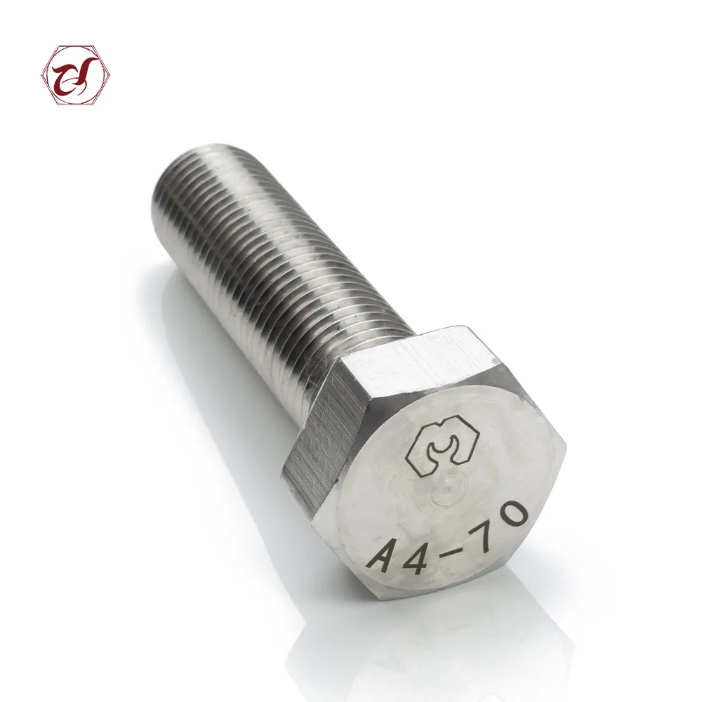 Clearance Sale M18*130 Hex Bolt DIN933 Stainless Steel SS316L a4-70 Full Thread BOLT In Stock Big Bolt