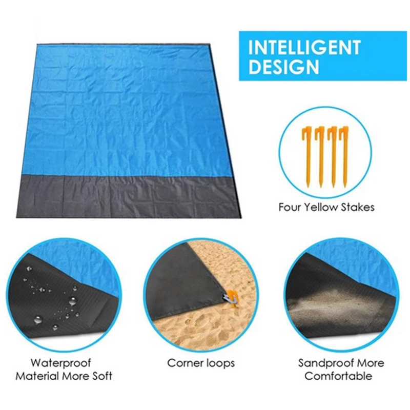  Waterproof Pocket Beach Blanket Folding Mattress Portable Lightweight Camping