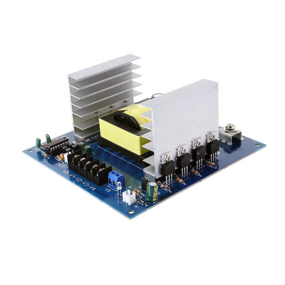 Taidacent 1000 Вт автомобильный инвертор DC12/24V постоянного тока до AC0-220V-380V высокой частоты переменного в переменный ток плата преобразователя инвертирующий усилитель бустер