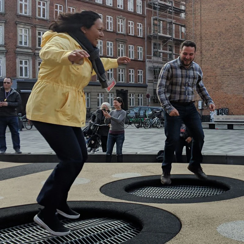 Outdoor in Ground Trampoline with New Type Inground Trampoline Surface Children and Adults without Protective Net QZOP-BC003