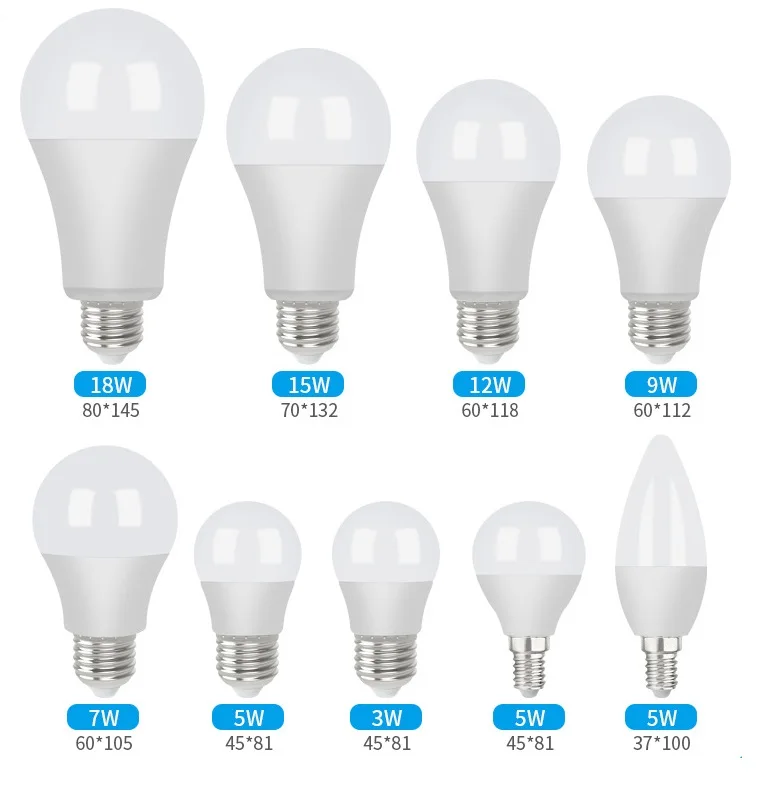 3W 5W 7W 9W 12W 15W 18W Led B22 E14  E27 factory ex-stock LED light bulb with 3 years warranty