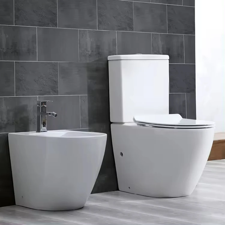 Europe standard modern p trap washdown sanitary ware ceramic bathroom toilet set two piece toilet