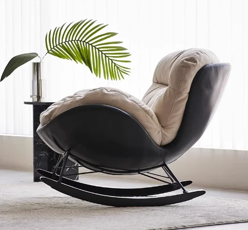 XINSHIYI Manufacture Nordic Minimalist Style Half Dome Shaped Indoor Swing Chair Living Room Rocking Reclining Chair