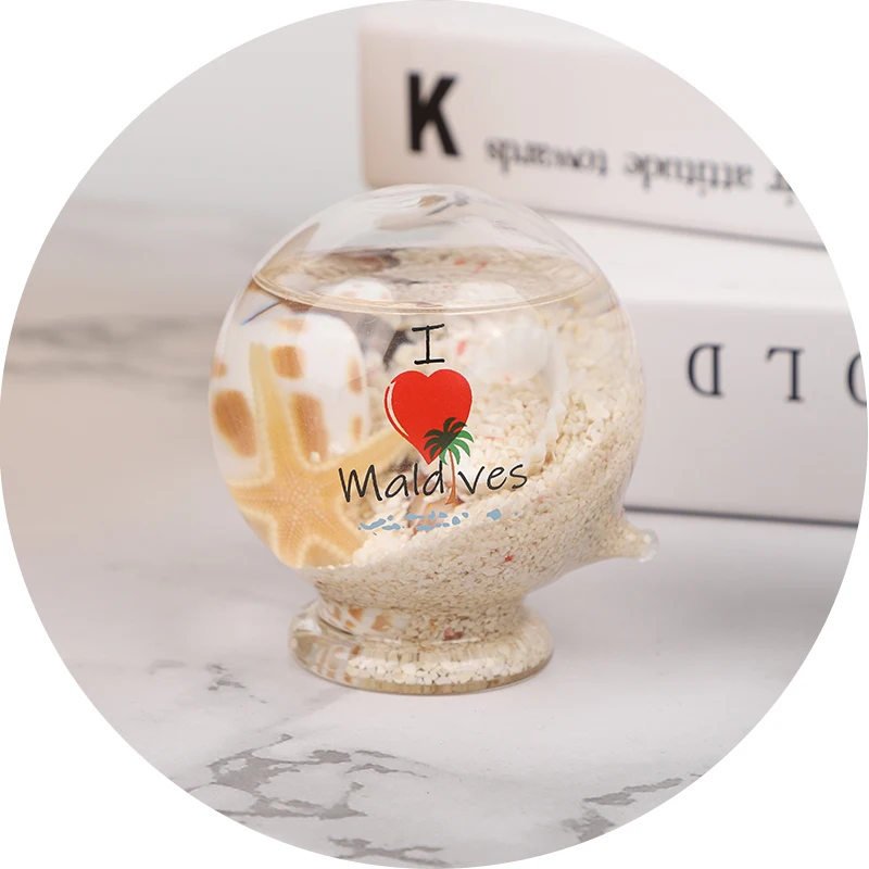 Customizable 60mm transparent glass ball home decoration with ocean effect