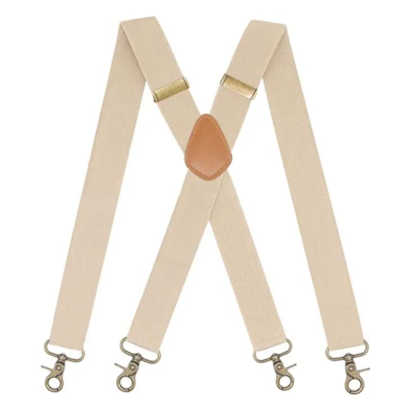 REWIN Heavy Duty X Style 4 Swivel Strong Hooks Adjustable Braces Elastic Suspender for Men