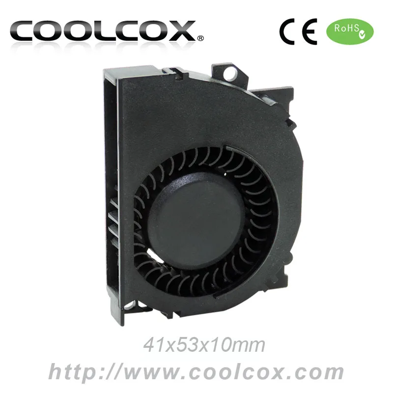 
CoolCox 4010 small blower fan,41x53x10mm mini turbo fan,5V/12V/24V,DC brushless electric fan blower 