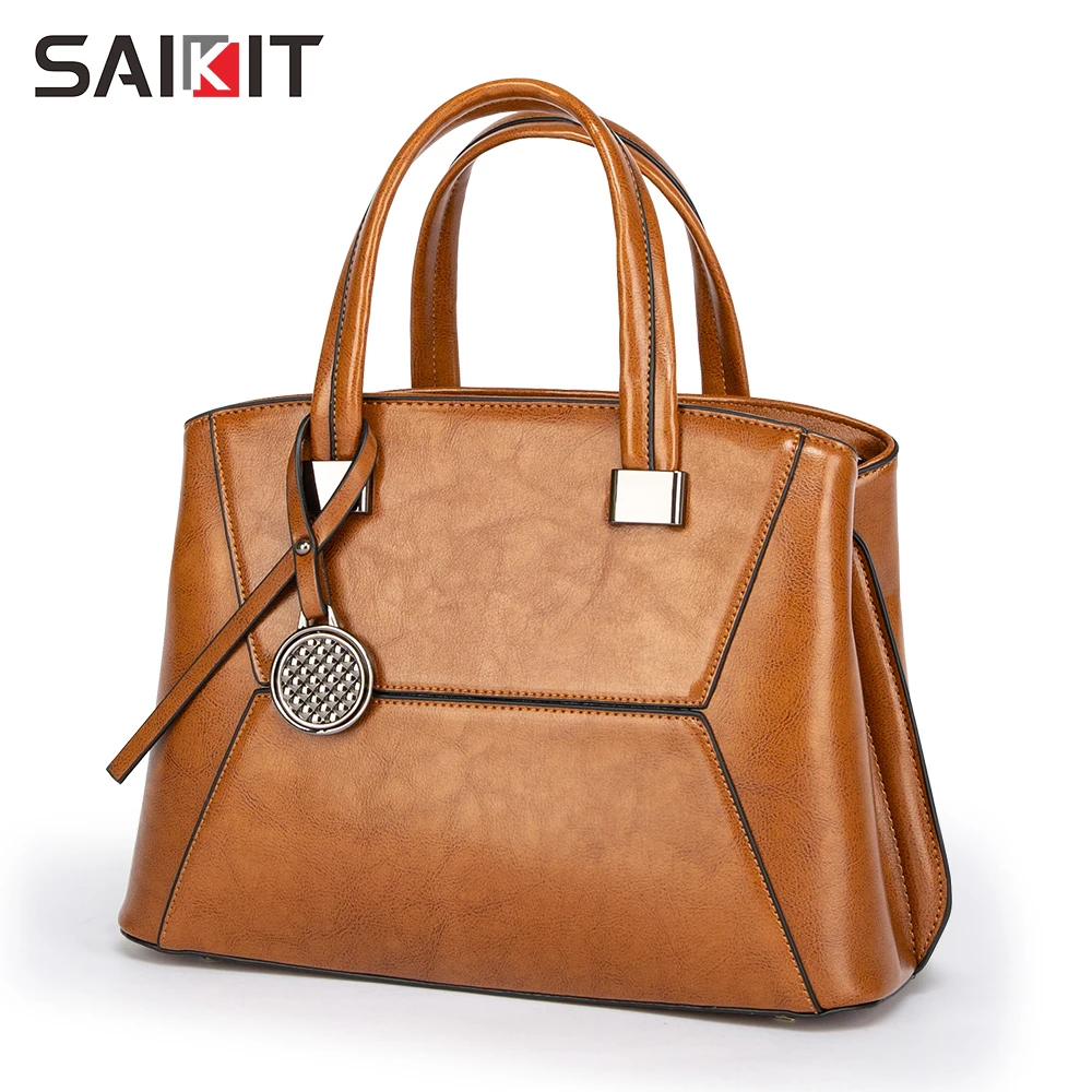  2021 Wholesale vintage lady genuine cowhide leather shoulder phone hand bags crossbody woman purse