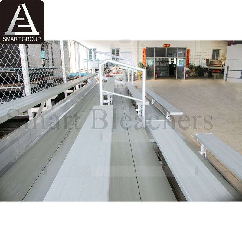US Style 4 rows 26ft tribune with guardrails Bleacher seating gym seat stadium seating aluminum bench grandstand