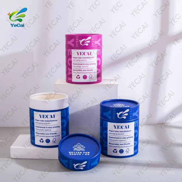 slimming capsule powder storage container eco-friendly cardboard coffee bean red tea powder drink powder gift round paper pack