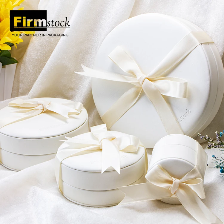 Custom Luxury White Logo Velvet Paper Gift Boxes Set Cardboard ring Jewelry Packaging Box