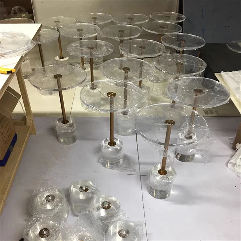Acrylic Edge Table, Circular Coffee Table, Easy To Disassemble, Transparent Edge Table, Small Table