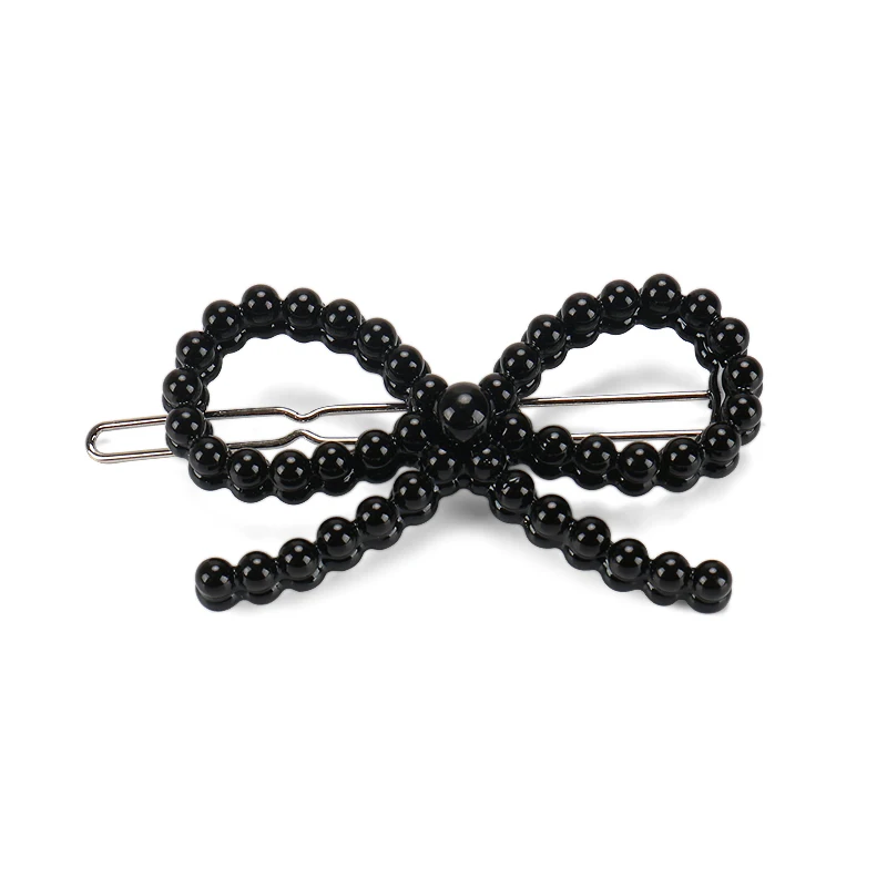 Elegant Pearl Bow Hair Clip Korea Pearls Adorned Bowknot Women Hair Accessories Acetate Pearl Hair Pins
